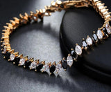 BestBuySale Bracelet Women's Luxury Bracelet With Clear& Black Cubic Zircon Inlay 
