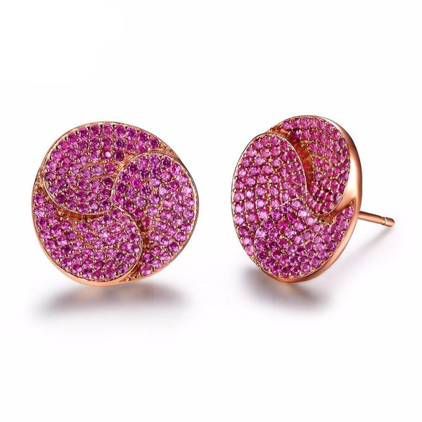 BestBuySale Earrings Luxury Women's Stud Earrings With AAA Zirconia Flower 