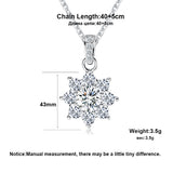 BestBuySale Pendant Necklace Women's Real 925 Sterling Silver Pendant Necklace With Crystal Snowflake 
