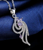 BestBuySale Pendant Necklace Luxury Women's Pendant Necklace With AAA Purple Shiny CZ 