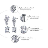 BestBuySale Earrings Women's Silver Color Earrings with White Cubic Zirconia 