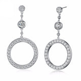 BestBuySale Earrings Luxury Round Shape Women's Stud Earrings with 37 Pieces White/Black Cubic Zirconia 
