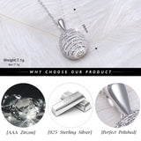 BestBuySale Pendant Necklace Round 925 Sterling Silver Pendant Necklace With AAA CZ 