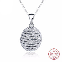 BestBuySale Pendant Necklace Round 925 Sterling Silver Pendant Necklace With AAA CZ 