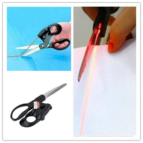 BestBuySale Scissors Laser Guided Scissors For home Crafts Wrapping Fabric Sewing Cut Straight Fast with battery 