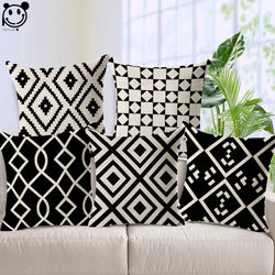 BestBuySale Cushion Covers Black and White Geometric Shapes Cushion Covers - 6 Styles 