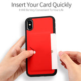 BestBuySale Cases PU Leather Card Case for IPhone 8 with Wallet Credit Card Slot - Black/Red/White 
