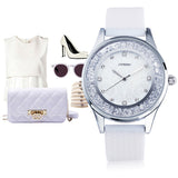 BestBuySale Women's Watches Fashion Women's Diamonds Silicone Band Watches - White,Pink,Mint Green,Purple,Light Pink 