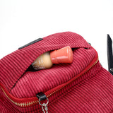 BestBuySale Backpack Fashion Winter Women's Mini Corduroy Backpacks - Gray,Khaki,Pink,Red 