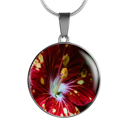 BestBuySale Pendant Necklace Bright Red Flower Luxury Pendant Necklace and Bangle - Gold,Silver 