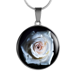BestBuySale Pendant Necklace White Rose Flower Luxury Pendant Necklace and Bangle - Gold,Silver 