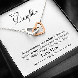 Two hearts Necklace with Cable Chain Gift to Daughter in Beautiful Giftbox