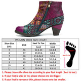 BestBuySale Boots Women's Bohemian Fashion Leather Square Heels Ankle Boots 