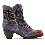 BestBuySale Boots Women's Western Vintage Printed Bohemian Fashion Winter Heels Ankle Boots 