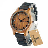 BestBuySale Watch Men's Red Sandalwood Dial + Ebony Wood Band Wooden Watch 