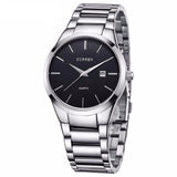 BestBuySale Watch CURREN Luxury Brand  Analog Wristwatch With Display Date Stainless Steel Brand Watch - Black/White/Silver 