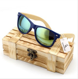 BestBuySale Sunglasses Vintage Style Wooden Leg Sunglasses in Wood Gift Box - Green,Blue,Silver,Gold 