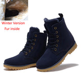 BestBuySale Boots Fashion Winter Snow Boots Shoes For Men Suede Pu Leather - Beige/Black/Blue 
