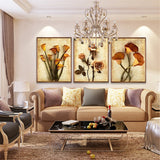 BestBuySale Paintings 3 Piece Set Frameless Flower Canvas Oil Wall Paintings 