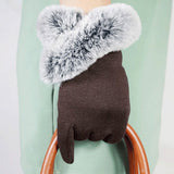 BestBuySale Gloves & Mittens Fashion Women's Thin Winter Fake Rabbit Fur Gloves 