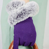 BestBuySale Gloves & Mittens Fashion Women's Thin Winter Fake Rabbit Fur Gloves 