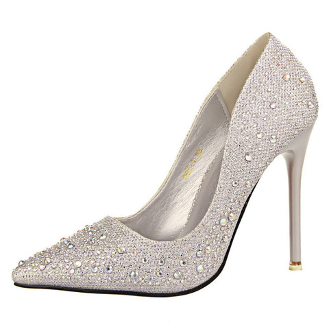 Hand Embellished Pearl Heels | Women's Evening Shoes