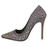 BestBuySale Heels Women High Heels Shoes Fashion Rhinestone Shoes - Gold/Silver/Blue/Black/Gray/Pink 