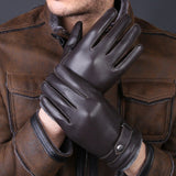 BestBuySale Gloves & Mittens Winter fashion Luxury Genuine Leather Men's Gloves - Coffee/Black/Brown 