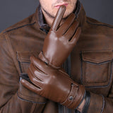 BestBuySale Gloves & Mittens Winter fashion Luxury Genuine Leather Men's Gloves - Coffee/Black/Brown 