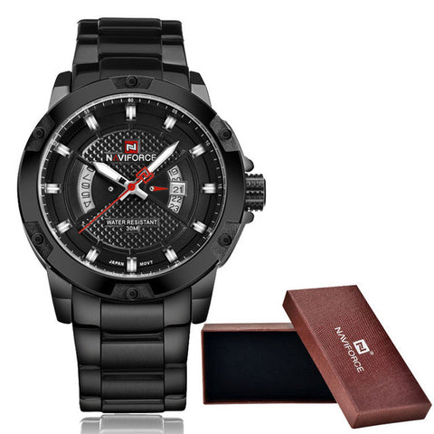 BestBuySale Watch Men's Brand Watches Luxury Waterproof Sport Quartz Watch With Stainless Steel Wristband - Black/Gold/Silver/White 