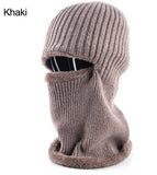 BestBuySale Skullies & Beanies Men's winter knitted face mask hat for men - Black/Gray/Khaki/Blue 