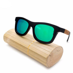 BestBuySale Sunglasses Wooden Square Style Sunglasses + Wood Gift Box - Green,Silver,Yellow,Blue 