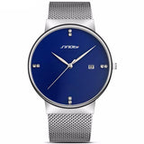 BestBuySale Watch Simple Men's Fashion Business Minimalist Brand Watch With Stainless Steel Mesh Band - Black/Blue/White 