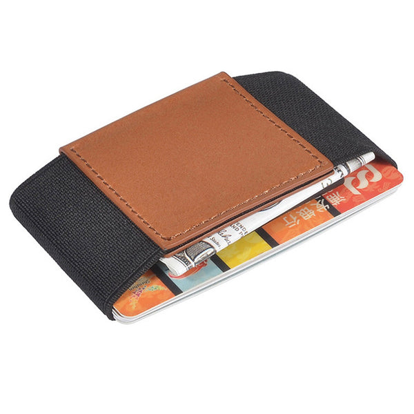 BestBuySale Wallets Minimalist Slim Elastic Credit Card Holder Wallet - Brown/Black 