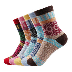 BestBuySale Socks 2017 New Winter Thermal Cashmere/Cotton Socks For Women - 5 pairs/Lot 