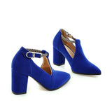 BestBuySale Heels Women's Fashion Elegant Square High Heels Shoes - Black,Blue,Red 