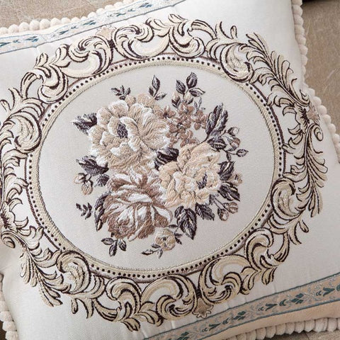 BestBuySale Cushion Covers Luxury Jacquard Floral Cushion Cover Pillow Case Square Rectangular Round 
