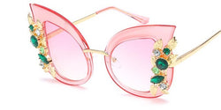 BestBuySale Women's Sunglasses Fashion Metal Frame Cat Eye Diamond Women's Sunglasses 