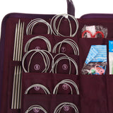 BestBuySale Tool Sets 104pcs/set 20 Sizes Stainless Steel Straight Circular Knitting Needles Crochet Hook Weave Set Household Sewing Tool with Case 