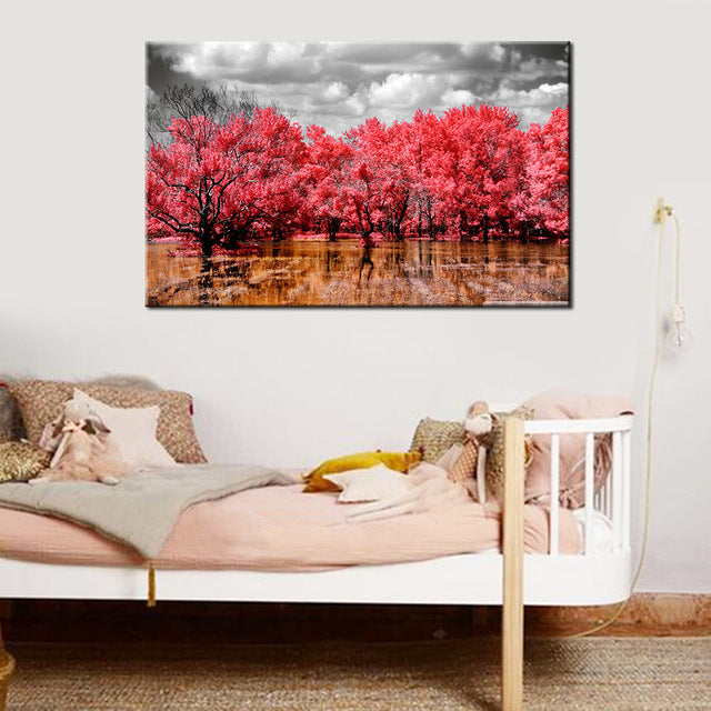 3 Piece Set Trees Wall Art Canvas Painting