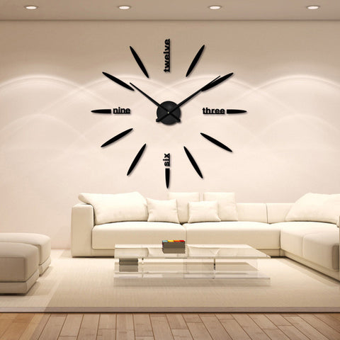 BestBuySale Clocks Large DIY Wall Clock - Black,Red,Gray,Blue,Pink,Silvery,Gold,Coffee 