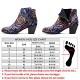 BestBuySale Boots Printed Floral Design Women's Heels Winter Western Ankle Boots 