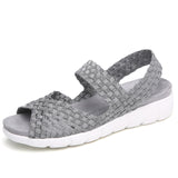 BestBuySale Flats Fashion Summer Women's Flat Sandals - Bronze,Grey,Black-White 