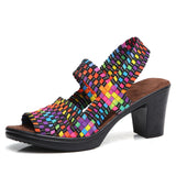 BestBuySale Women's Sandals Women's Fashion Summer Heel Sandal Shoes - Black 
