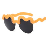 BestBuySale Women's Sunglasses Fashion Women's Semi-Rimless Summer Sunglasses -White Blue,Orange Gray,Pink Gray,Black,Yellow Silver 