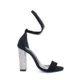 BestBuySale Heels Women's Lace Up Ankle Strap Fashion High Square Heels - Golden,Black 