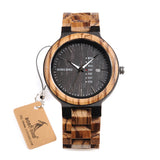 BestBuySale Wooden Watch Fashion Two-tone Wooden Quartz Watch With Date Display in Gift Box - Brown,Black 