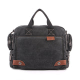 BestBuySale Briefcases Vintage Men's Canvas Briefcase Crossbody Bag- Black,Coffee,Gray,Khaki 