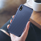 BestBuySale iPhone XS/XS Max/XR Cases Grid Pattern Soft Silicone Case For iPhone XS/XS Max/XR - Blue,Black,Pink 