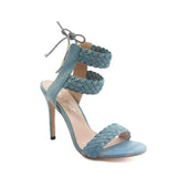 BestBuySale Heels Women Ankle Strap Fashion Summer High Heels Gladiator Sandals - Black,Blue,Green,Apricot 